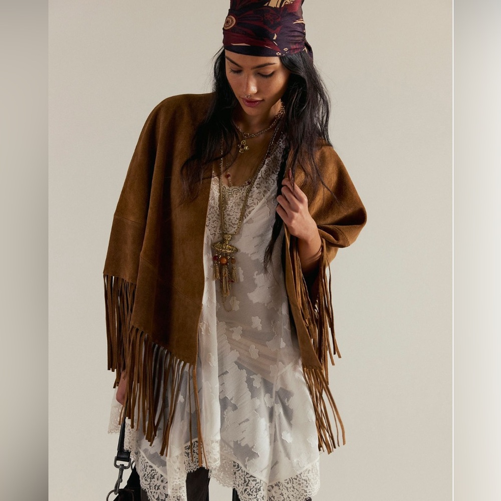 Free People Fire Nights Suede Shawl - Picture 7 of 8